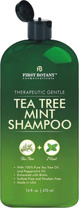 Tea Tree Oil Shampoo 16 fl oz - Anti Dandruff Shampoo Natural Essential Oil For Dry Itchy & Flaky Scalp - Sulfate Free, Anti-fungal, Anti-Bacterial Cleanser - Prevents Head Lice & Thinning
