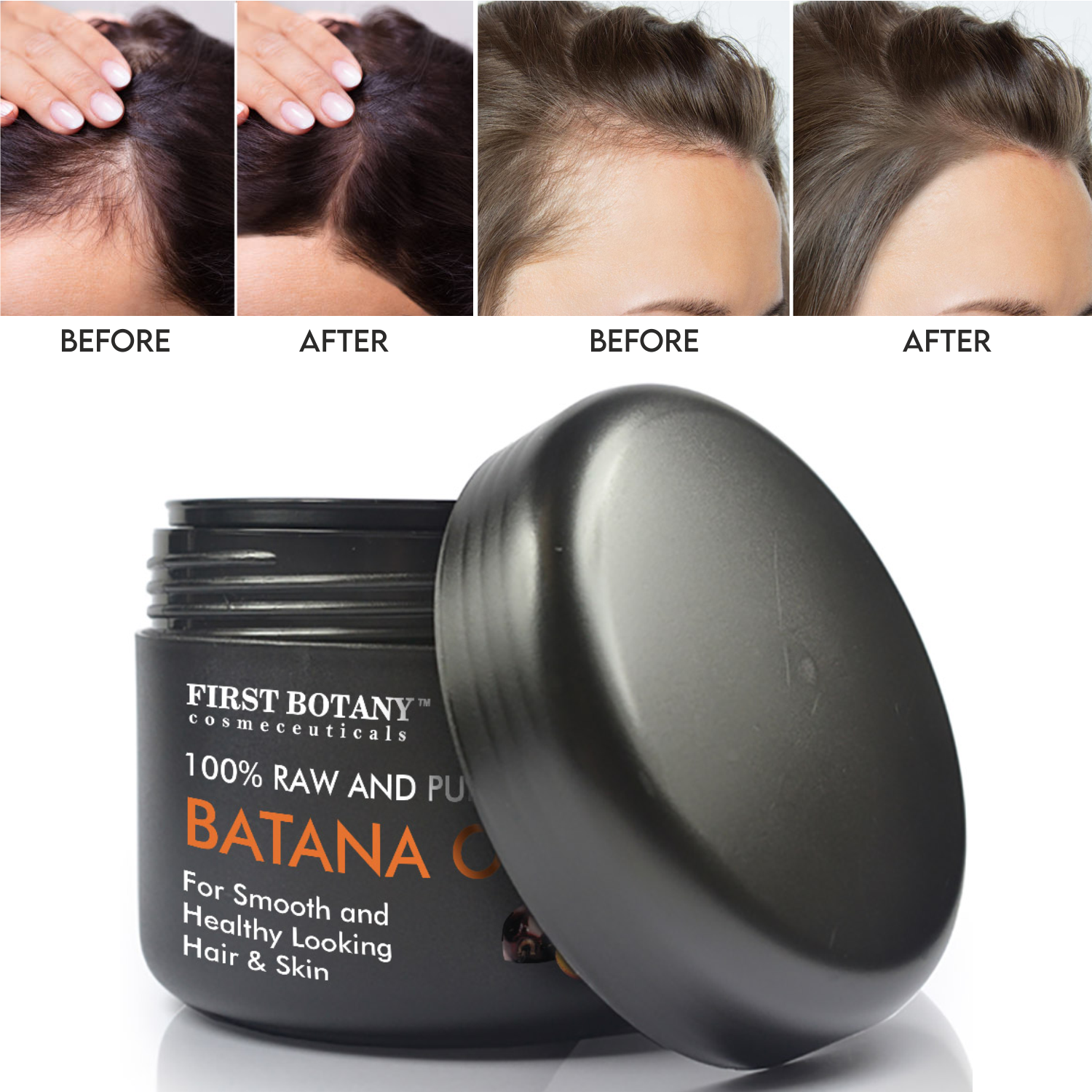 100% Natural Raw Batana Oil promoting Hair Growth, Dr. Sebi Hair Oil from Honduras, Prevent Hair Loss, Eliminates Split Ends for Men & Women 4 fl oz