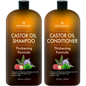 Castor Oil Shampoo and Conditioner - An Anti Hair Loss Set Thickening formula For Hair Regrowth, Anti Thinning Sulfate Free For Men & Women Anti Dandruff Treatment - 16 oz