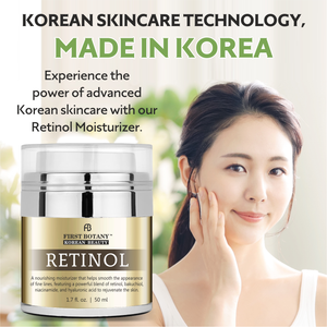 Korean Retinol Moisturizer – Hydrating Anti-Aging Face Cream with Bakuchiol, Niacinamide & Hyaluronic Acid – Made in Korea, Cruelty-Free 1.7 fl oz