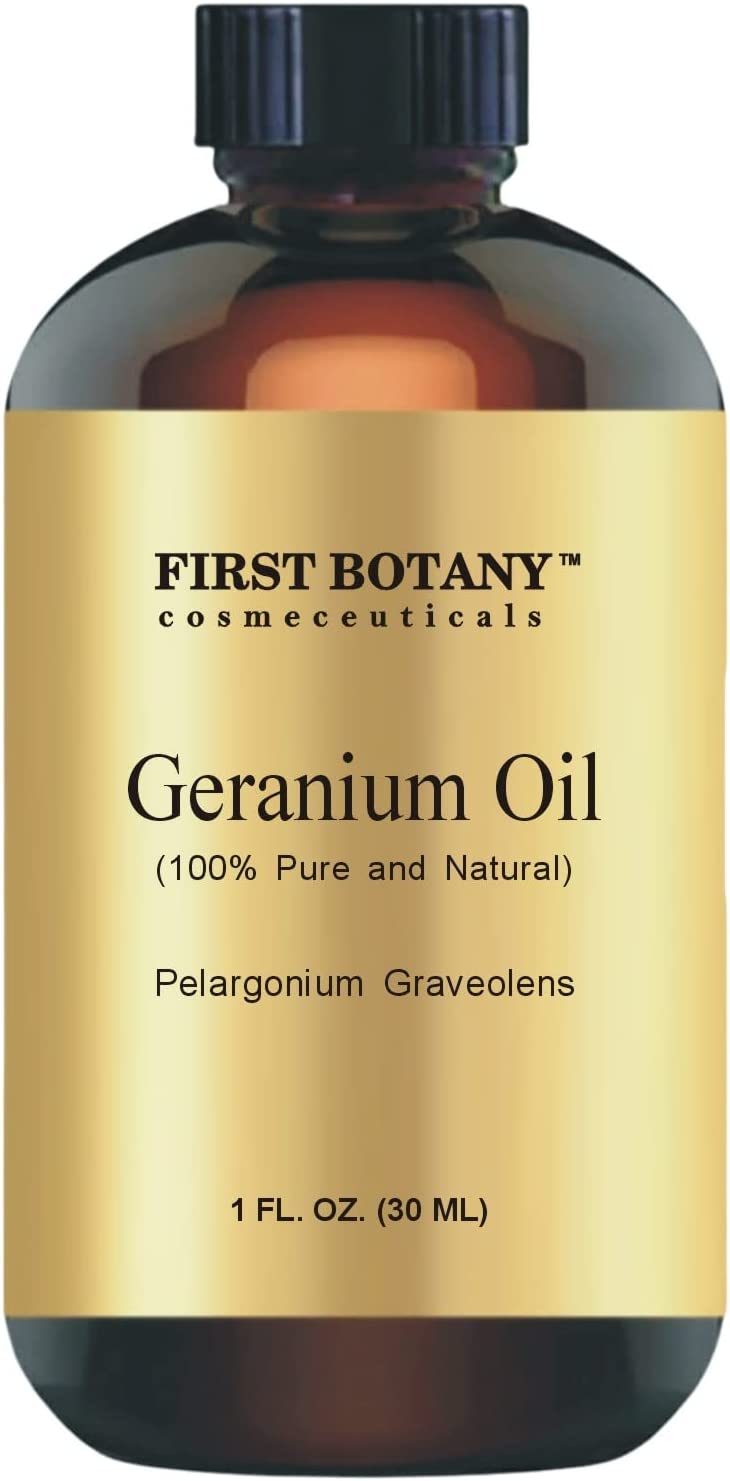 100% Pure Geranium Essential Oil - Premium Geranium Oil for Aromatherapy, Massage, Topical & Household Uses - 1 fl oz (Geranium)