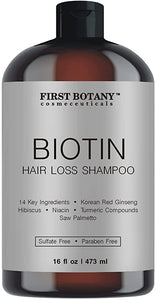 Hair Regrowth and Anti Hair Loss Shampoo 16 fl oz, with DHT blockers- Daily Hydrating, Detoxifying, Volumizing Shampoo For Men and Women