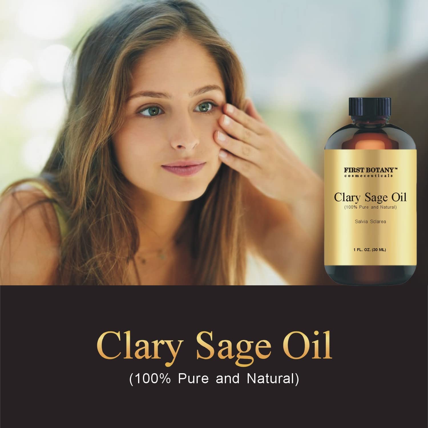 100% Clary Sage Pure Essential Oil - Premium Clary Sage Oil for Aromatherapy, Massage, Topical & Household Uses - 1 fl oz (Clary Sage)