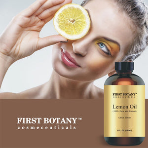 100% Pure Lemon Oil - Premium Lemon Essential Oil for Aromatherapy, Massage, Topical & Household Uses - 1 fl oz