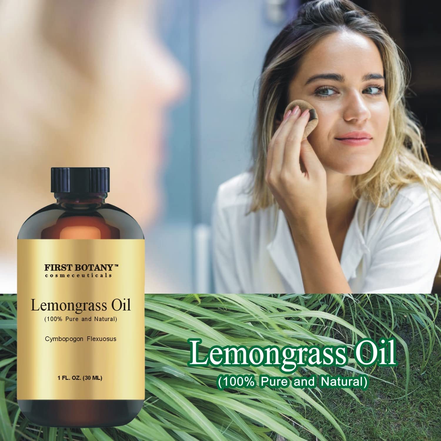 100% Pure Lemongrass Essential Oil - Premium Lemongrass Oil for Aromatherapy, Massage, Topical & Household Uses - 1 fl oz (Lemongrass)