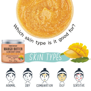 Mango Butter Body Scrub Exfoliator Biotin, Collagen, Stem Cells - Natural Exfoliating Salt Scrub & Body & Face Souffle, hair scrub helps with Moisturizing Skin, Acne, Cellulite, Dead Skin Scars, Wrinkles- 11 oz