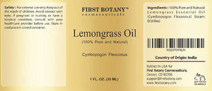 100% Pure Lemongrass Essential Oil - Premium Lemongrass Oil for Aromatherapy, Massage, Topical & Household Uses - 1 fl oz (Lemongrass)