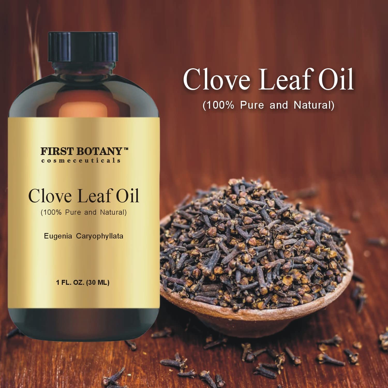 100% Pure Clove Essential Oil - Premium Clove Oil for Aromatherapy, Massage, Topical & Household Uses - 1 fl oz (Clove)