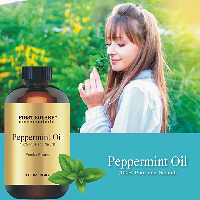 100% Pure Peppermint Oil - Premium Peppermint Essential Oil for Aromatherapy, Massage, Topical & Household Uses - 1 fl oz