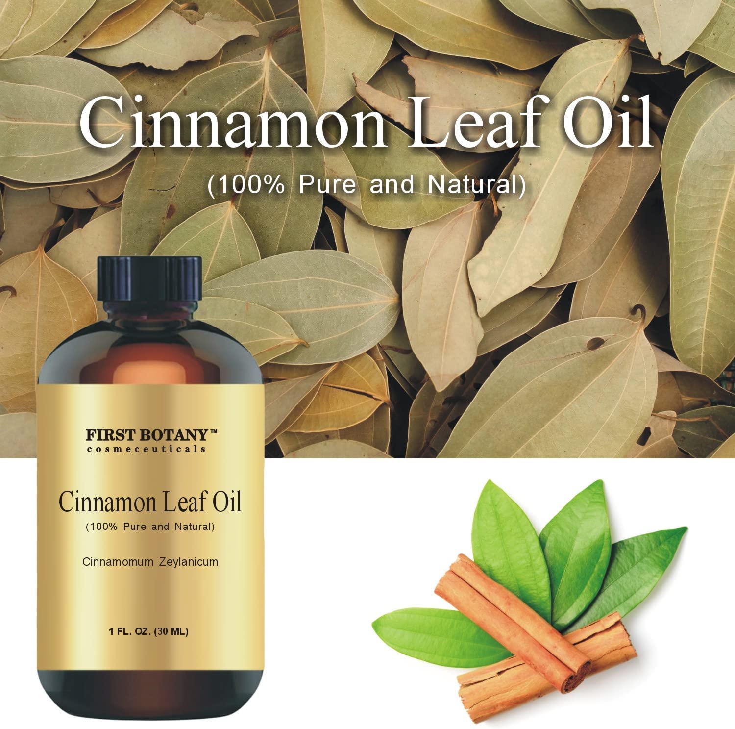 100% Pure Cinnamon Essential Oil - Premium Cinnamon Oil for Aromathera –  First Botany