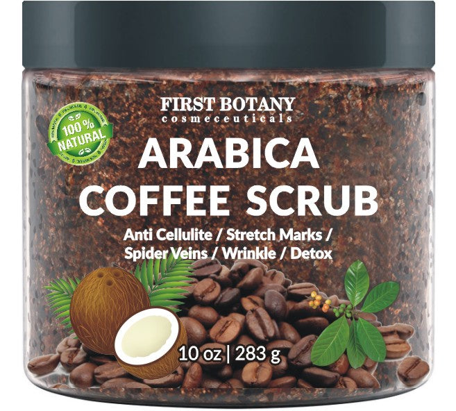100% Natural Arabica Coffee Scrub  with Organic Coffee, Coconut and Shea Butter