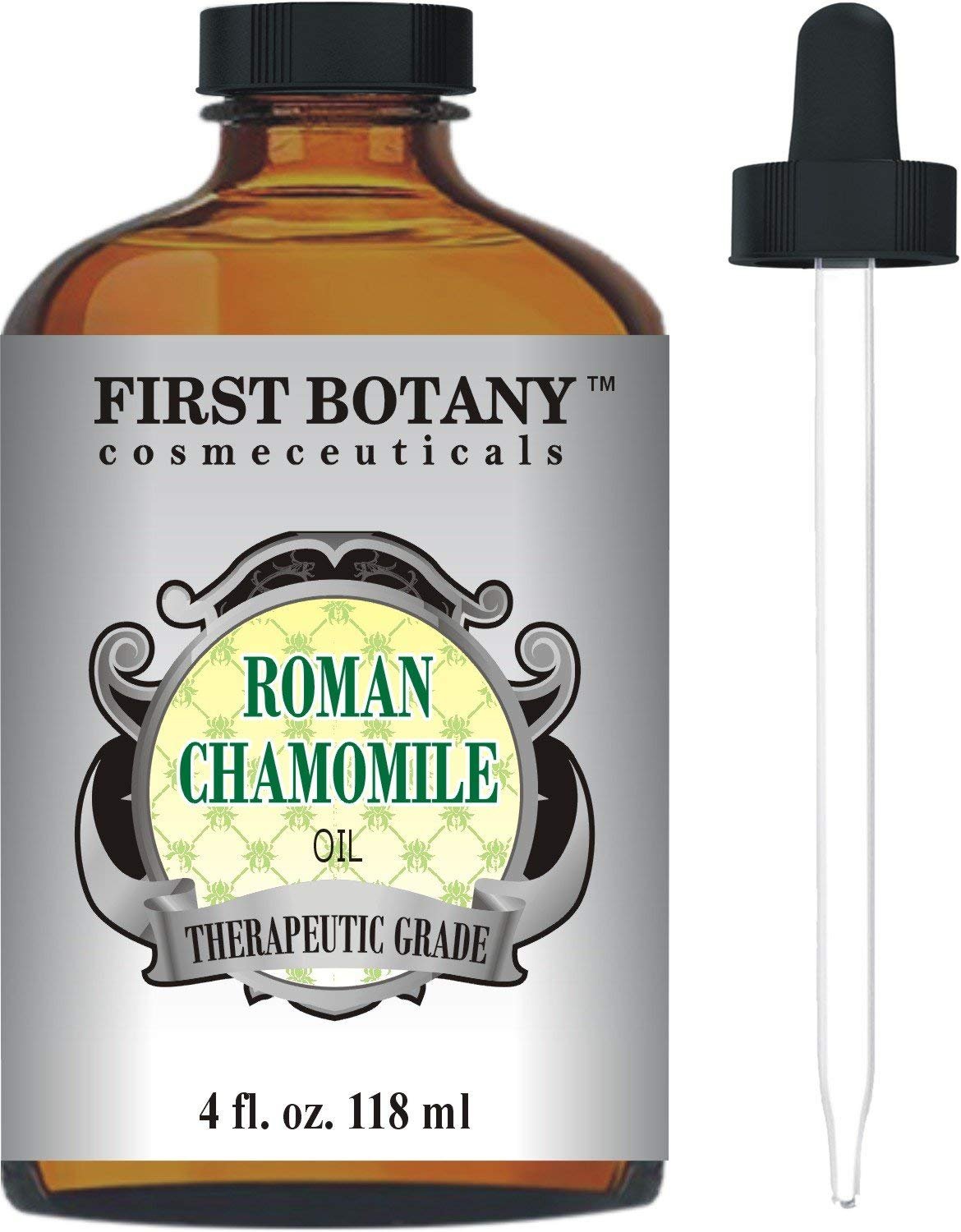 Roman Chamomile Essential Oil with a Glass Dropper - Large 4 fl. oz- Best Premium Quality Oil