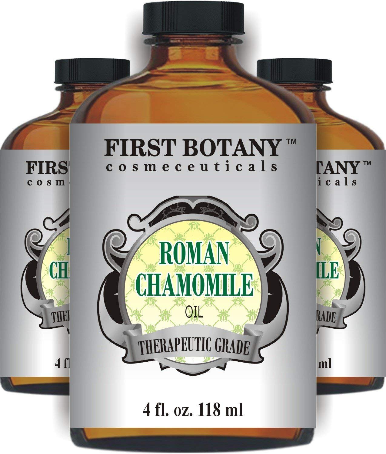 Roman Chamomile Essential Oil with a Glass Dropper - Large 4 fl. oz- Best Premium Quality Oil