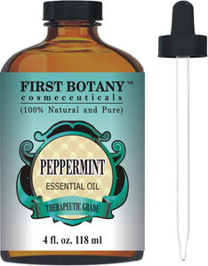 Peppermint Essential Oil 4 fl.oz - 100% Pure & Natural Mentha Piperita Therapeutic Grade Dropper Included- Peppermint Oil is Great for Aromatherapy, Bad Breath & Muscle Relief