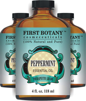 Peppermint Essential Oil 4 fl.oz - 100% Pure & Natural Mentha Piperita Therapeutic Grade Dropper Included- Peppermint Oil is Great for Aromatherapy, Bad Breath & Muscle Relief