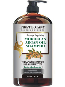 Moroccan Argan Oil Shampoo with Restorative Formula 16 fl. oz. Gentle & Sulfate Free for All Hair Types. Cleanses, Revives, Hydrates, Detangles Hair & Revitalizes the Scalp & Split-Ends