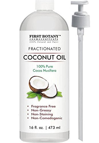 Fractionated Coconut Oil 16 fl. oz - 100% Natural & Pure MCT Coconut Oil for Hair, Skin,and Aromatherapy Carrier Oil, Massage Oil,Best Skin Moisturizer – UV Resistant BPA Free Bottle