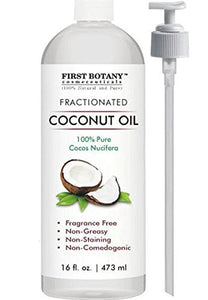 Fractionated Coconut Oil 16 fl. oz - 100% Natural & Pure MCT Coconut Oil for Hair, Skin,and Aromatherapy Carrier Oil, Massage Oil,Best Skin Moisturizer – UV Resistant BPA Free Bottle