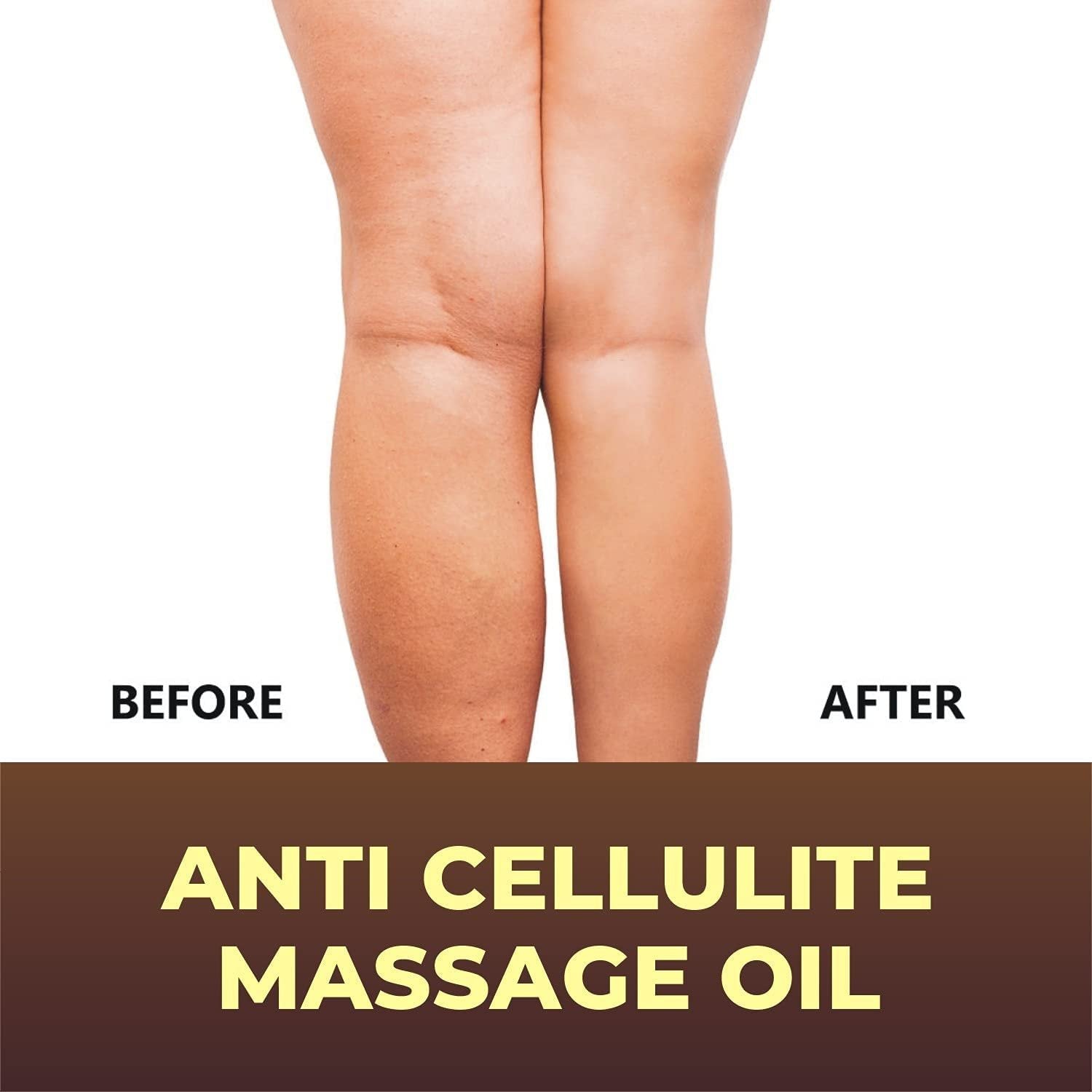 Natural Anti Cellulite Massage Oil - Infused w/ Collagen & Stem Cell - 100% Natural Massage Lotion & Cellulite Cream & Remover-Helps Skin Tightening and Stretch Mark Treatment for Women & Men - 8 oz