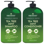 Tea Tree Mint Shampoo and Conditioner - This set contains Pure Tea Tree Oil & Peppermint Oil - Fights Hair Loss, Promotes Hair Growth, Fights Dandruff, Lice and Itchy Scalp - for Men and Women Sulfate Free - 16 fl oz x 2