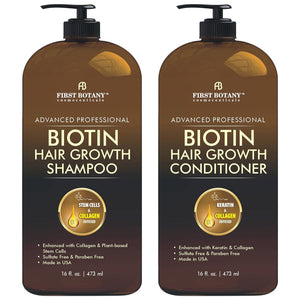 Biotin Hair Growth Shampoo Conditioner - An Anti Hair Loss Set Thickening formula, Collagen & Stem Cell For Hair Regrowth, Anti Thinning Sulfate Free For Men & Women Anti Dandruff Treatment 16 oz x2