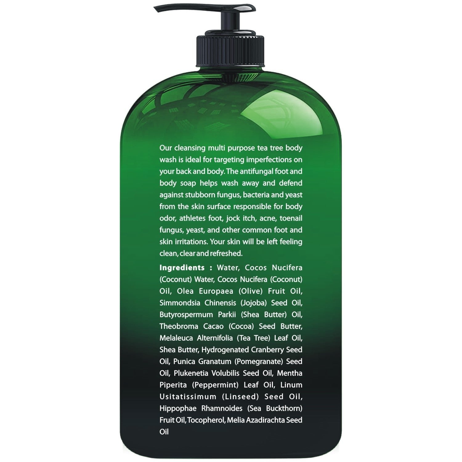Antifungal Tea Tree Oil Body Wash - HUGE 16 OZ - 100% Pure & Natural