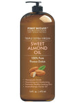 Cold Pressed Sweet Almond Oil - Triple AAA+ Grade Quality, For Hair, For Skin and For Face, 100% Pure and Organic from Spain, 16 fl oz