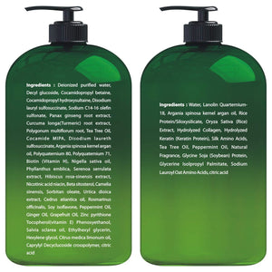 Tea Tree Mint Shampoo and Conditioner - This set contains Pure Tea Tree Oil & Peppermint Oil - Fights Hair Loss, Promotes Hair Growth, Fights Dandruff, Lice and Itchy Scalp - for Men and Women Sulfate Free - 16 fl oz x 2