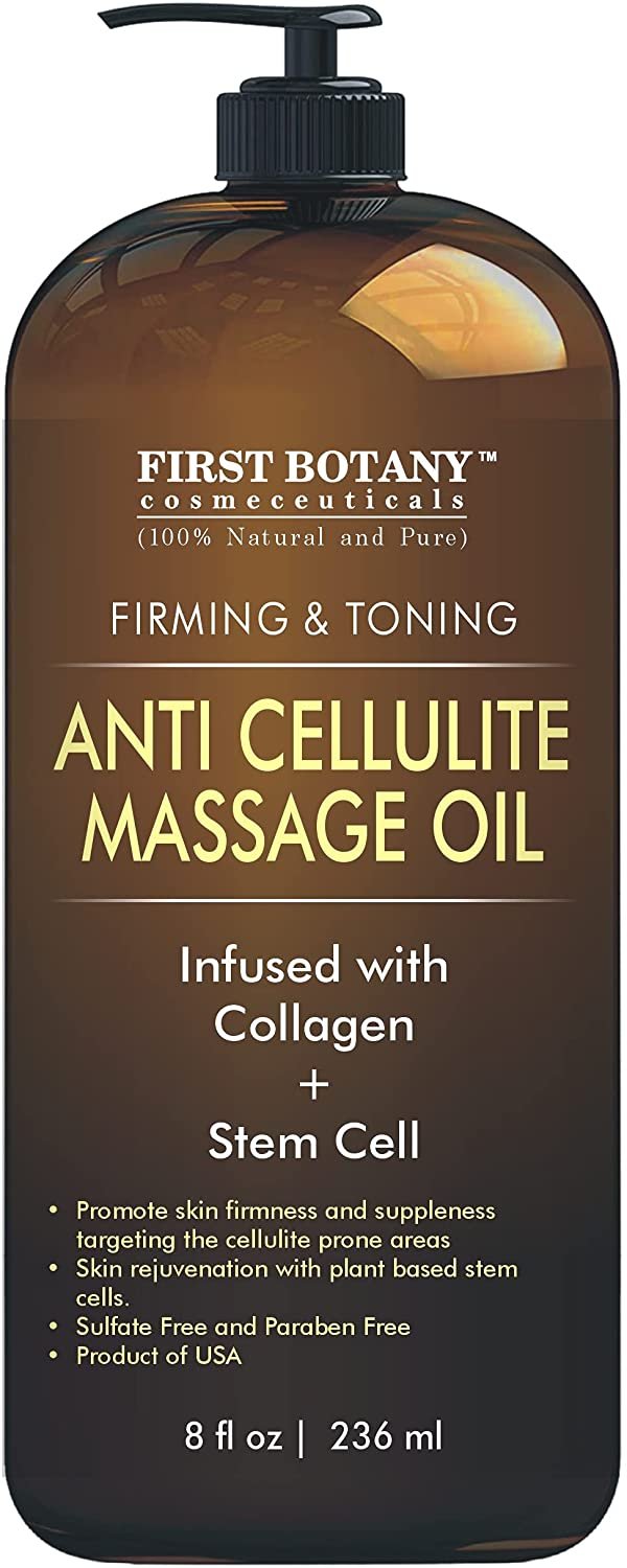 Natural Anti Cellulite Massage Oil - Infused w/ Collagen & Stem